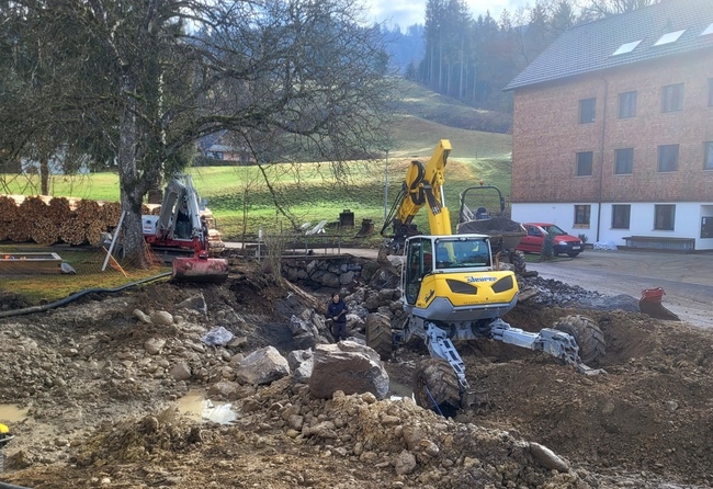 Umfasssende Sanierung des Lochauer Dorfbachs im Bereich Schwendeweg
