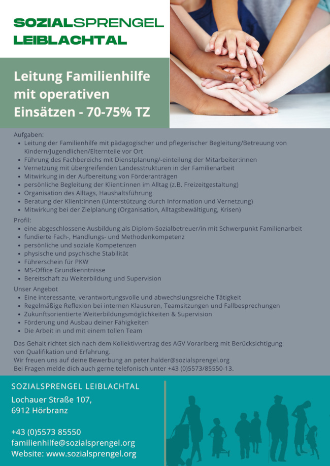 Stellensuche Leitung Familienhilfe